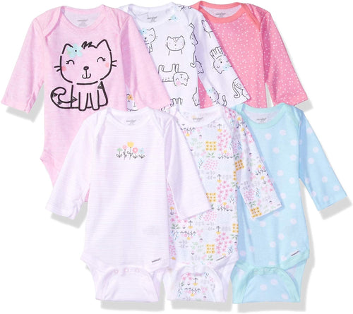 , Unisex Baby, 6-Pack Long Sleeve Bodysuits